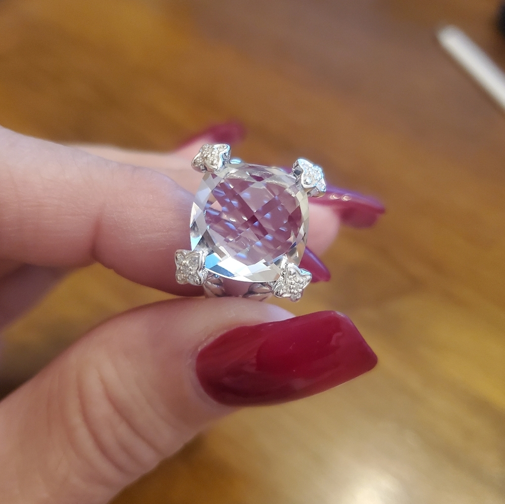 ❣️SOLD❣️David Yurman - White Topaz & Diamond Ring - Picture 7 of 8